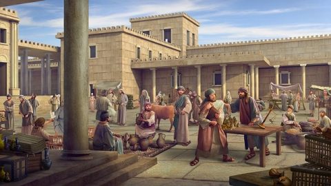 Le temple est devenu un lieu de commerce