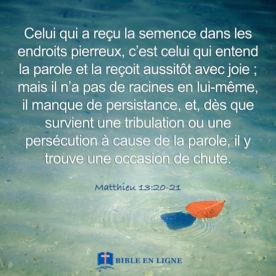 versets bibliques en images – Matthieu 13:20-21