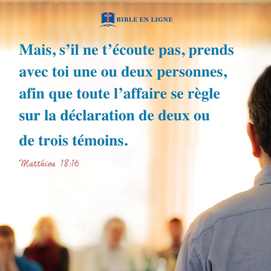 versets bibliques en images – Matthieu 18：16