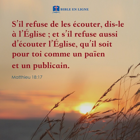 versets bibliques en images – Matthieu 18：17