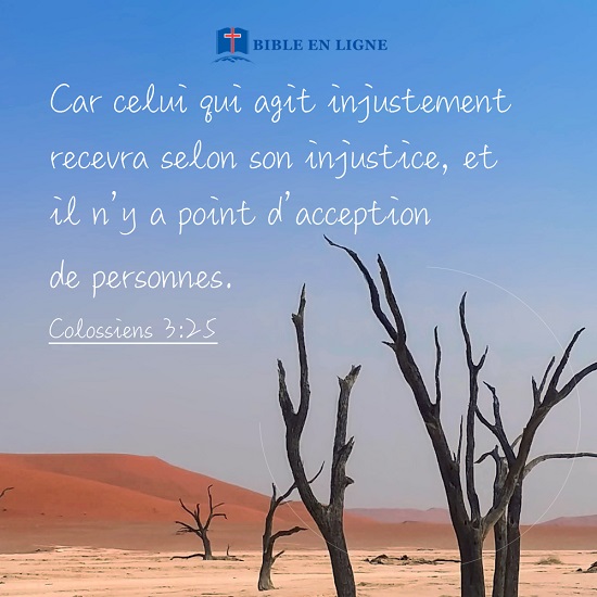 Colossiens 3:25 – La justice de Dieu