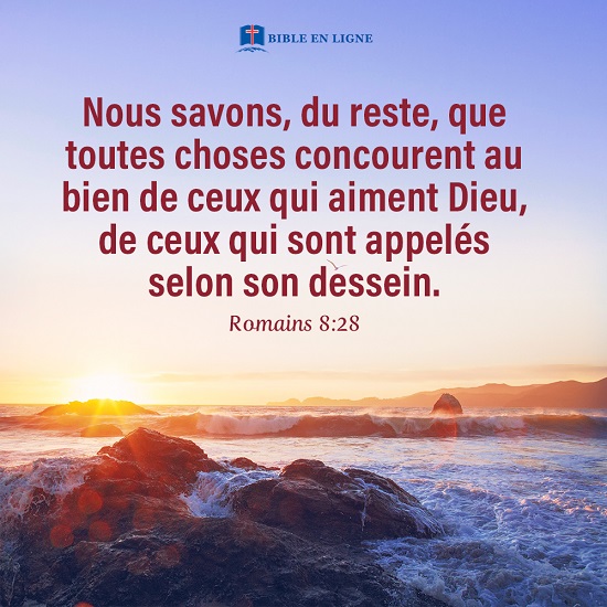 Romains 8:28 – Toutes choses concourent au bien de ceux qui aiment Dieu