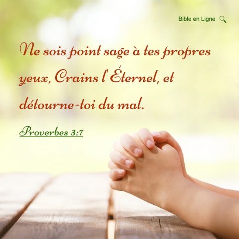 Crains l'Éternel, et détourne-toi du mal – Versets bibliques en images